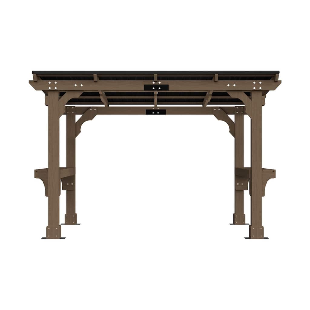 VEIKOUS Cedar Wood Grill Gazebo, Patio BBQ Gazebo with Galvanized Steel Roof