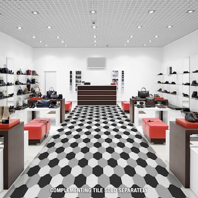 Merola Tile Textile Basic Provenzal White 6-1/4" x 12-3/4" Porcelain Floor and Wall Tile