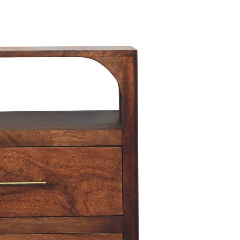 Artisan Furniture Solid Wood Arc-Line 3 Drawer Chest Brown