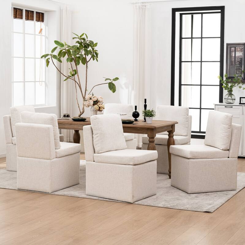 Modern Upholstered Dining Chair with Storage