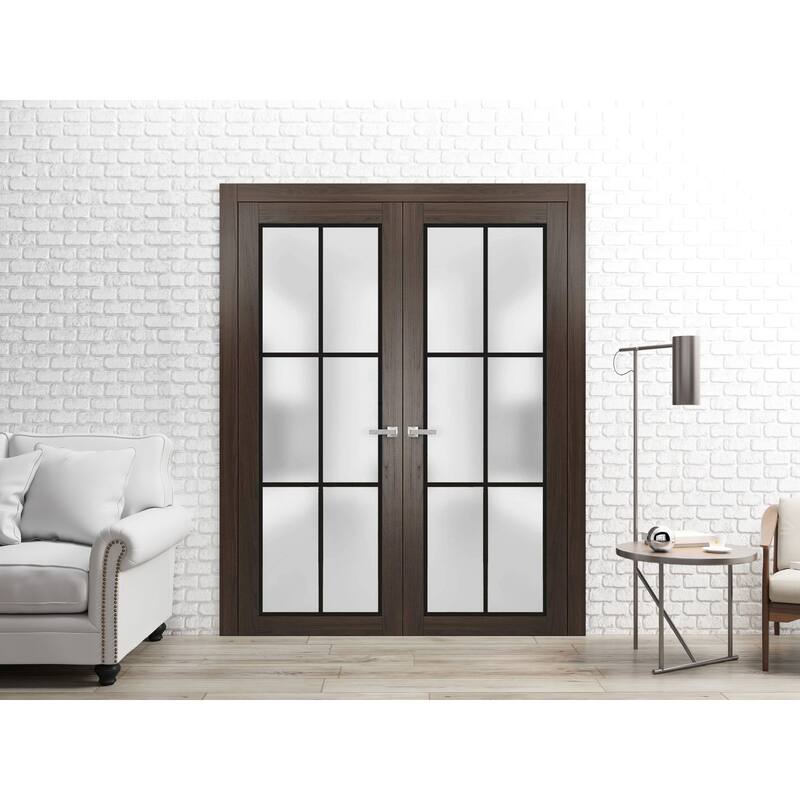 Slab Barn Door Panel 18 x 80 Planum 2122 Chocolate Ash Sturdy Finished