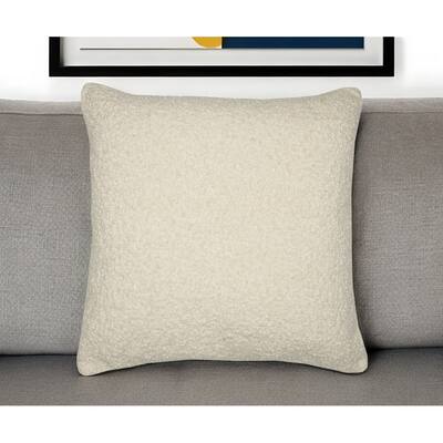 HomeRoots 24" Ivory Throw Pillow With Shag