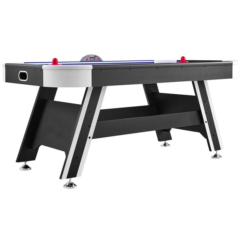 72" Indoor Air-Powered Hockey Game Table with LED Light Strip and PVC Surface - 72”L x 40”W x 32”H