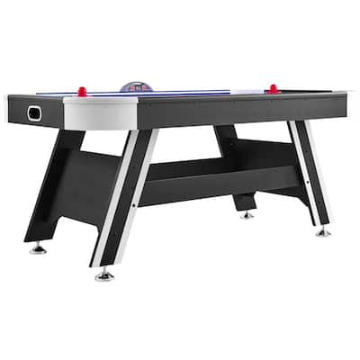 72" Indoor Air-Powered Hockey Game Table with LED Light Strip and PVC Surface - 72”L x 40”W x 32”H