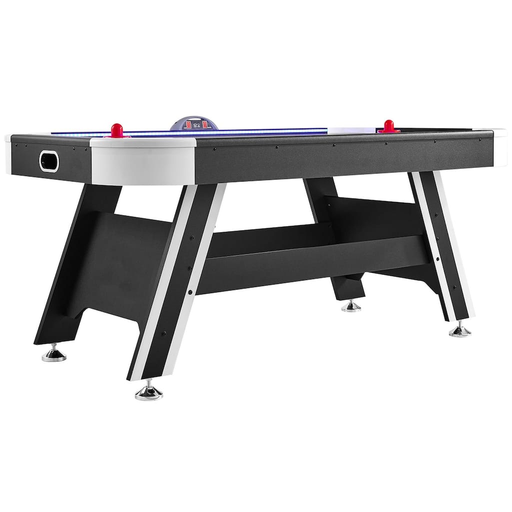 72" Indoor Air-Powered Hockey Game Table with LED Light Strip and PVC Surface - 72”L x 40”W x 32”H