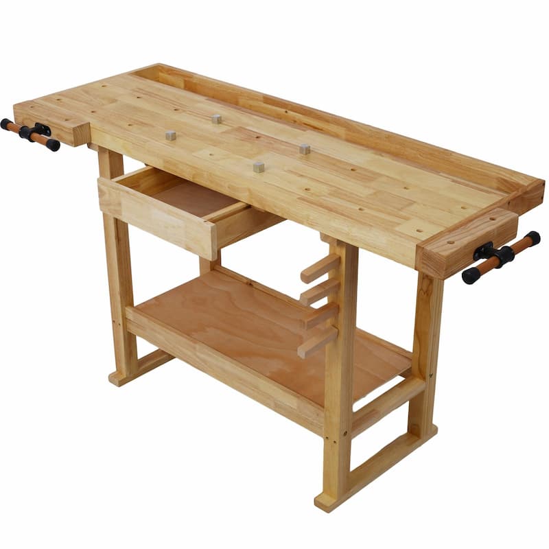 60-Inch Wood Workbench for Garage Workshop, and Home