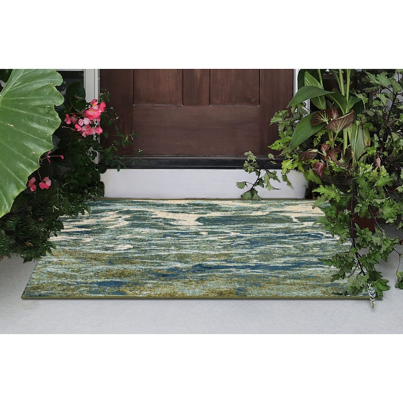 Liora Manne Esencia Caribe Indoor/Outdoor Mat Sea 2' x 2'10" - 2' x 2'10" - Sea