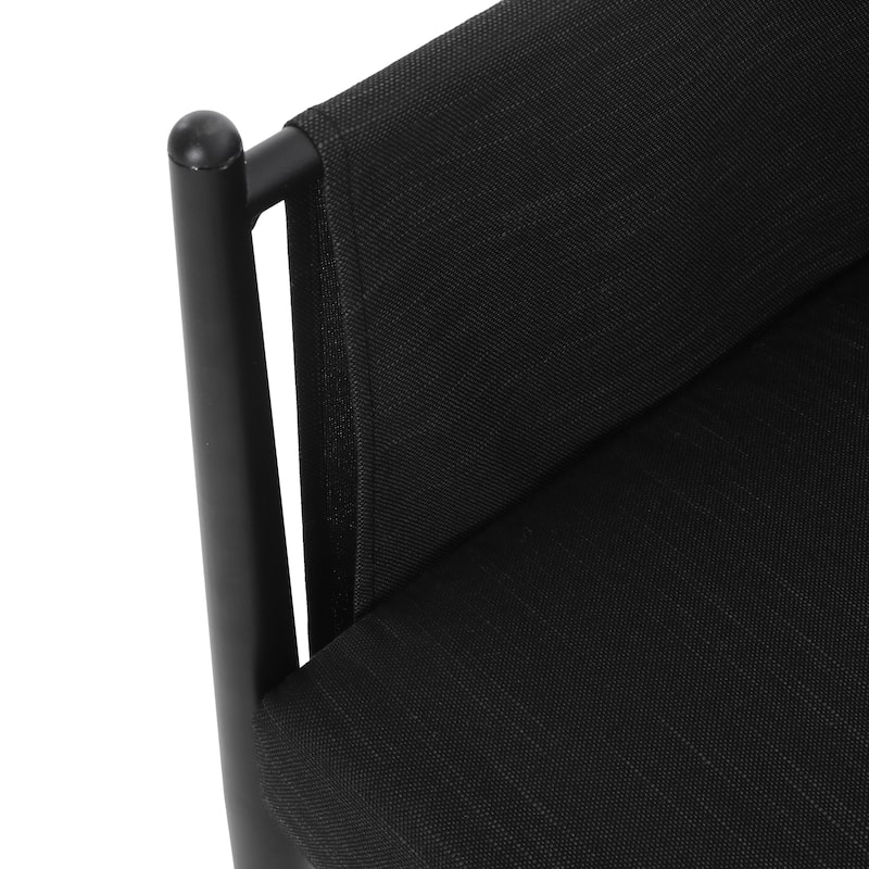 Jackie Outdoor Club Accent Chair, Black, Dark Gray Cushions, Aluminium