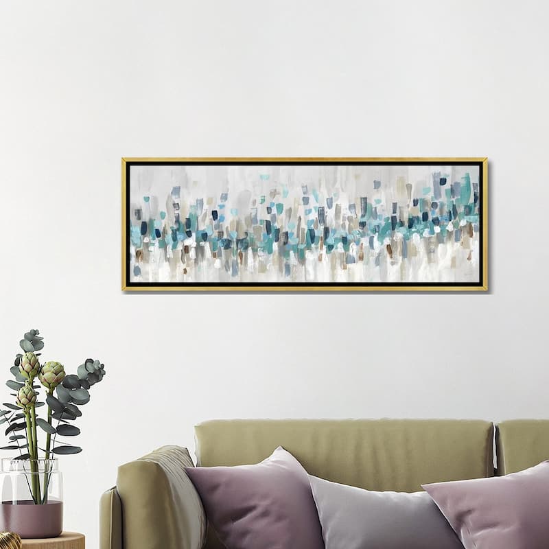 iCanvas "Blue Staccato" by Katrina Craven Framed Canvas Print