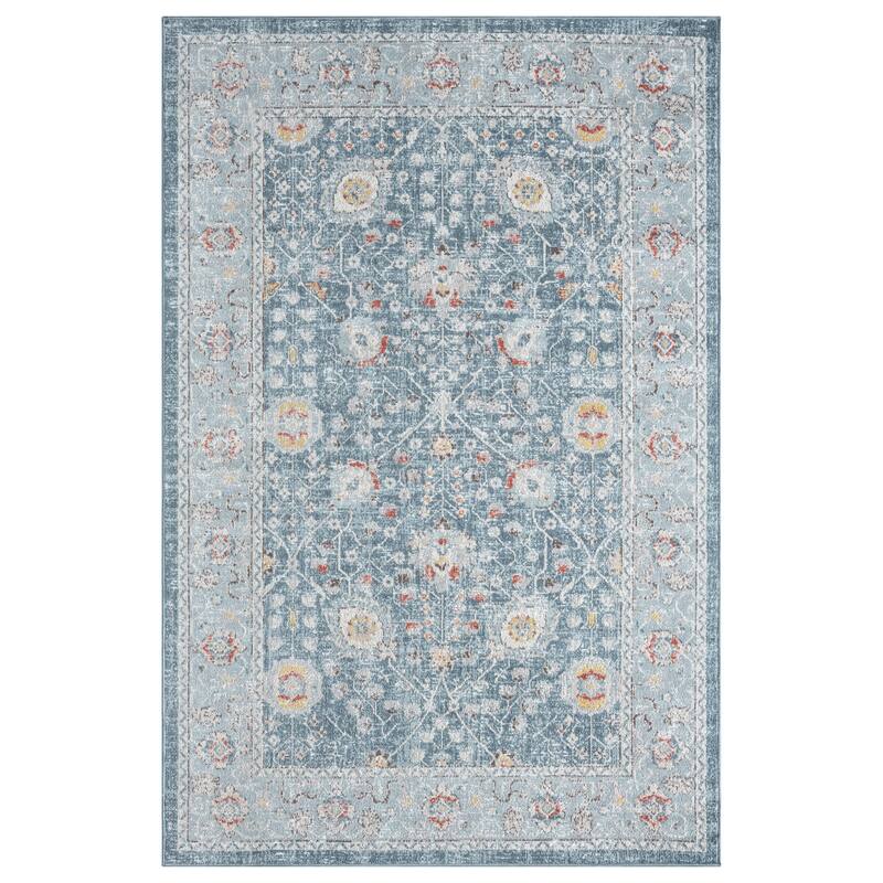 HomeRoots Floral Traditional Rectangle Area Rug - 4' X 6'