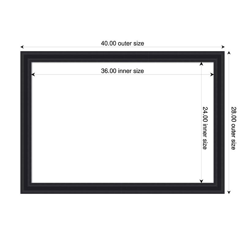 Dalat Framed Dry Erase Magnetic Board - 40 x 28 in - Dalat Black