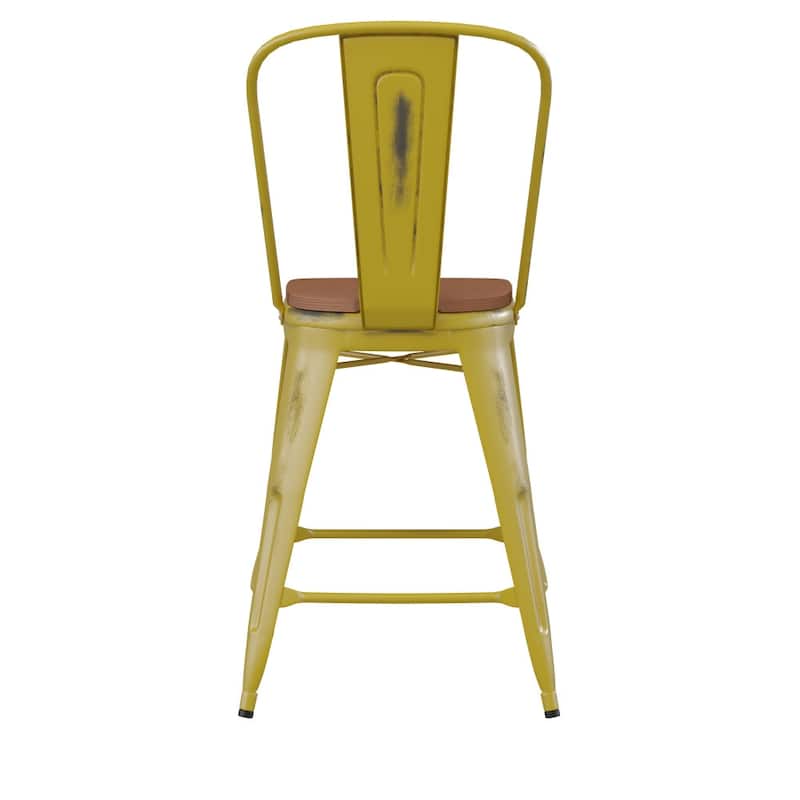 All-Weather Counter Height Stool with Poly Resin Seat