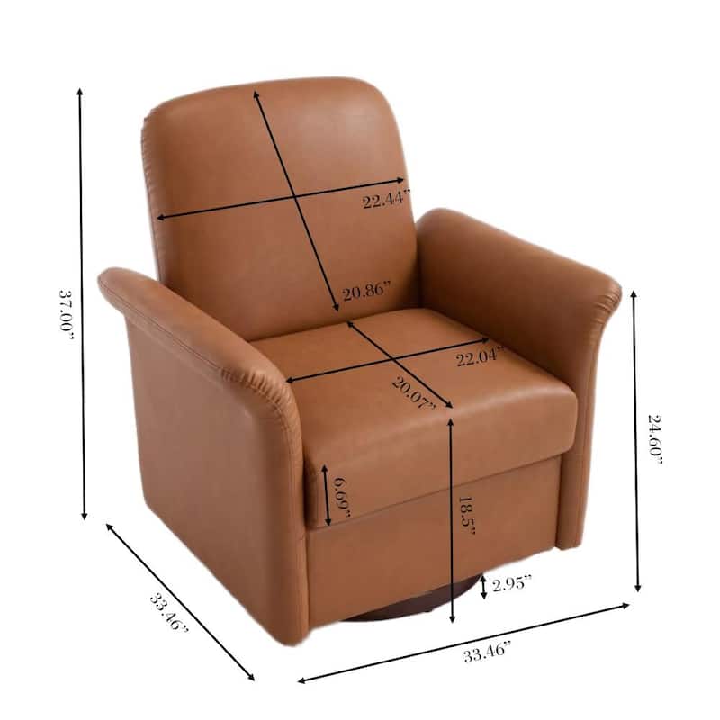Swivel Accent Chair Modern Barrel Armchair with Wood Base for Bedroom Reading Waiting Living Room