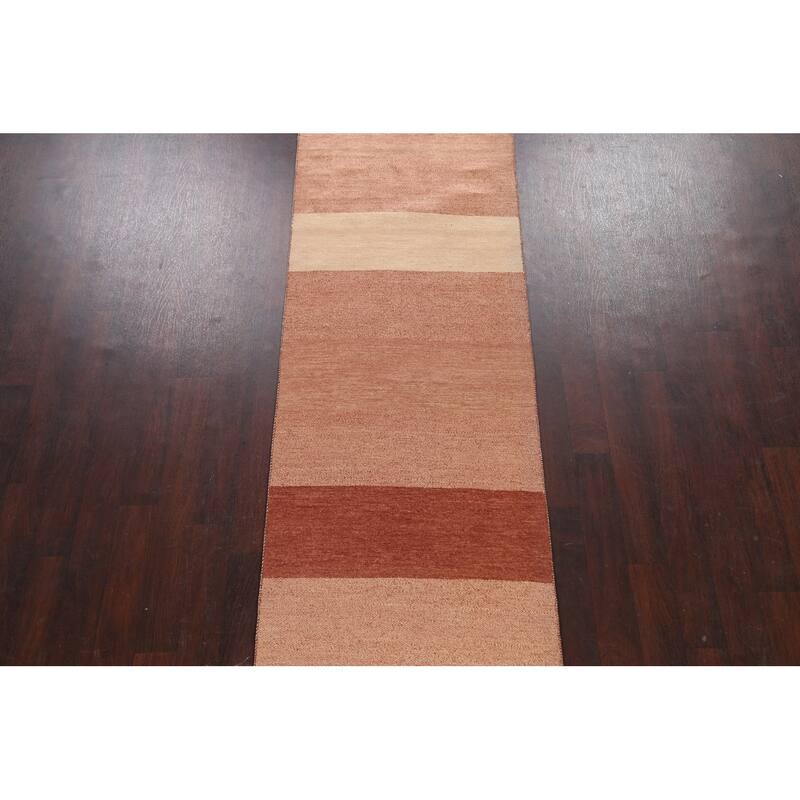 Modern Gabbeh Kashkoli Oriental Runner Rug Wool Hand-knotted Carpet - 2'9" x 16'8"
