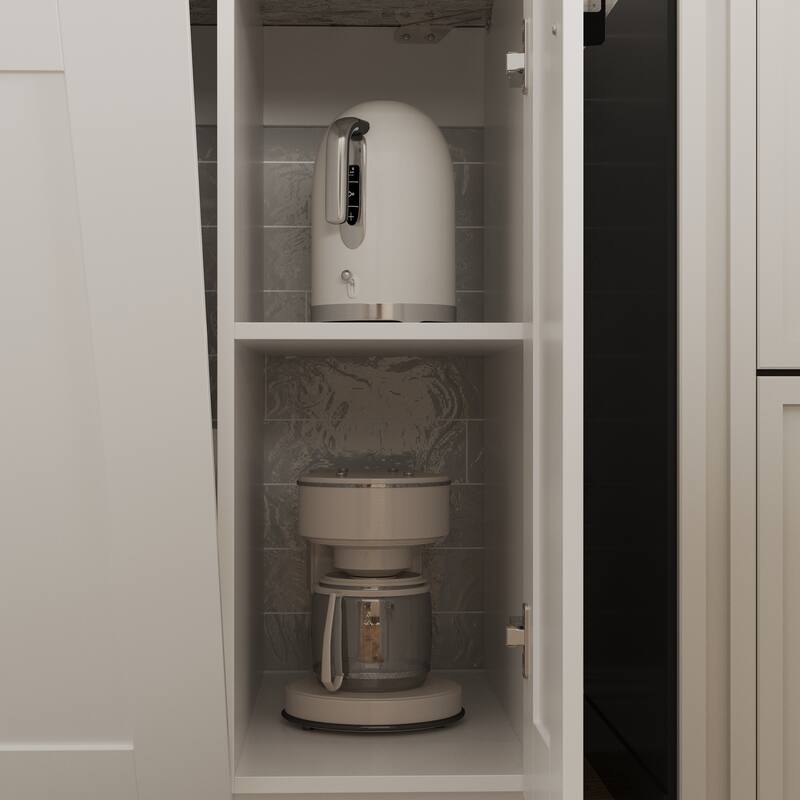 Modular White Kitchen Cabinet Set Customizable Base and Wall Cabinets Pantry Storage and DIY Countertop Design(Without desktop)