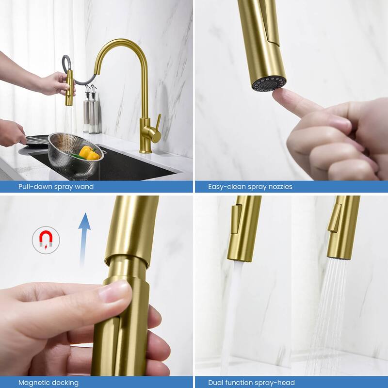 Circular Single Handle Pull Down Kitchen Faucet
