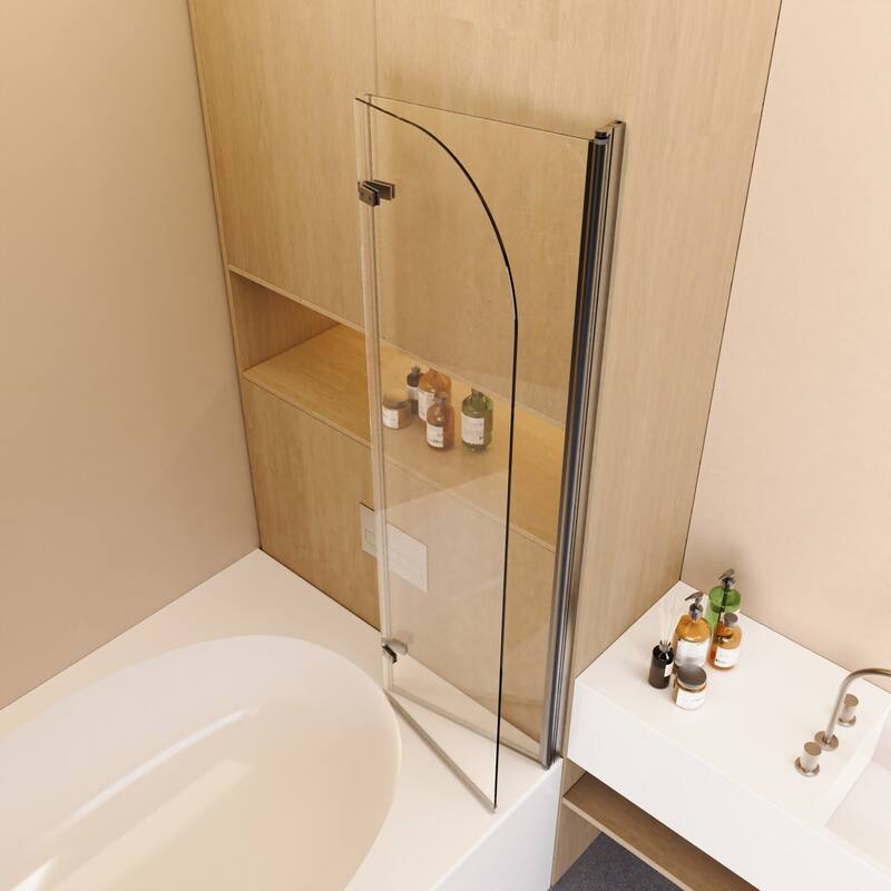 34"W x 58"H Frameless Folding Pivot Tub Door