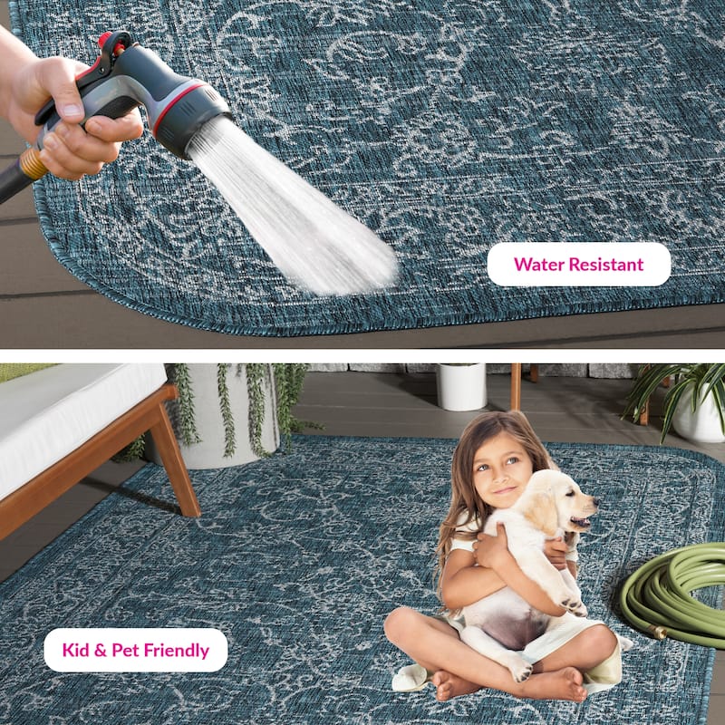 SAFAVIEH Courtyard Hasina Indoor /Outdoor Waterproof Patio Backyard Rug