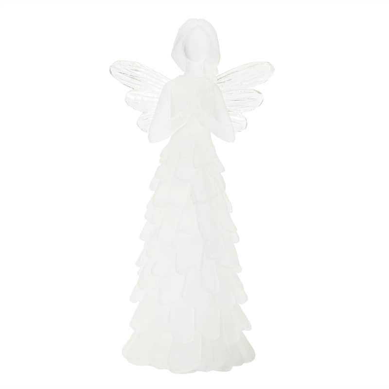 Frosted Angel Figurines - 6.5" - White - Set of 4