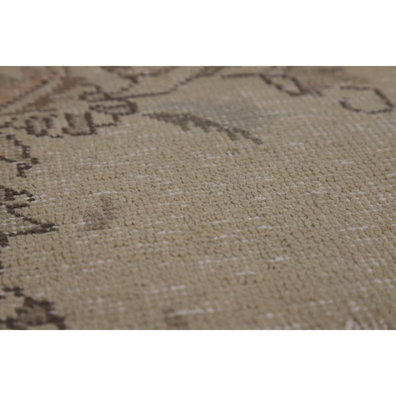 Tabriz Persian Vintage Rug Handmade Oriental Beige Wool Carpet - 9'6" x 12'10"
