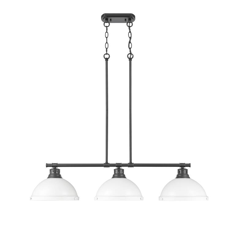 Yep by Golden Lighting Duncan 3-light Island Light in Matte Black and Matte White shade