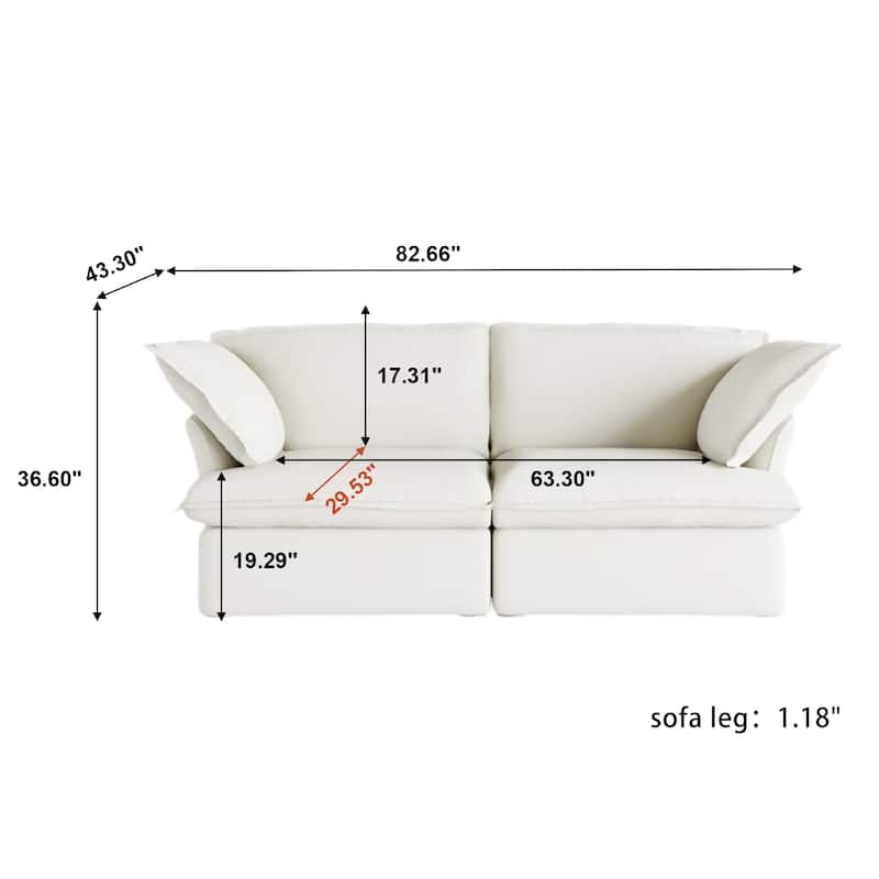 3 Piece Upholstered Living Room Sofa Set, Sectional Sofa Couch With Down Filled
