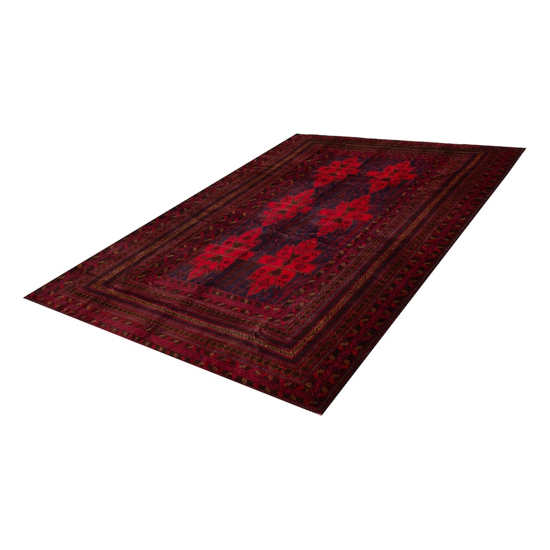 ECARPETGALLERY Hand-knotted Teimani Red Wool Rug - 9'5 x 13'0