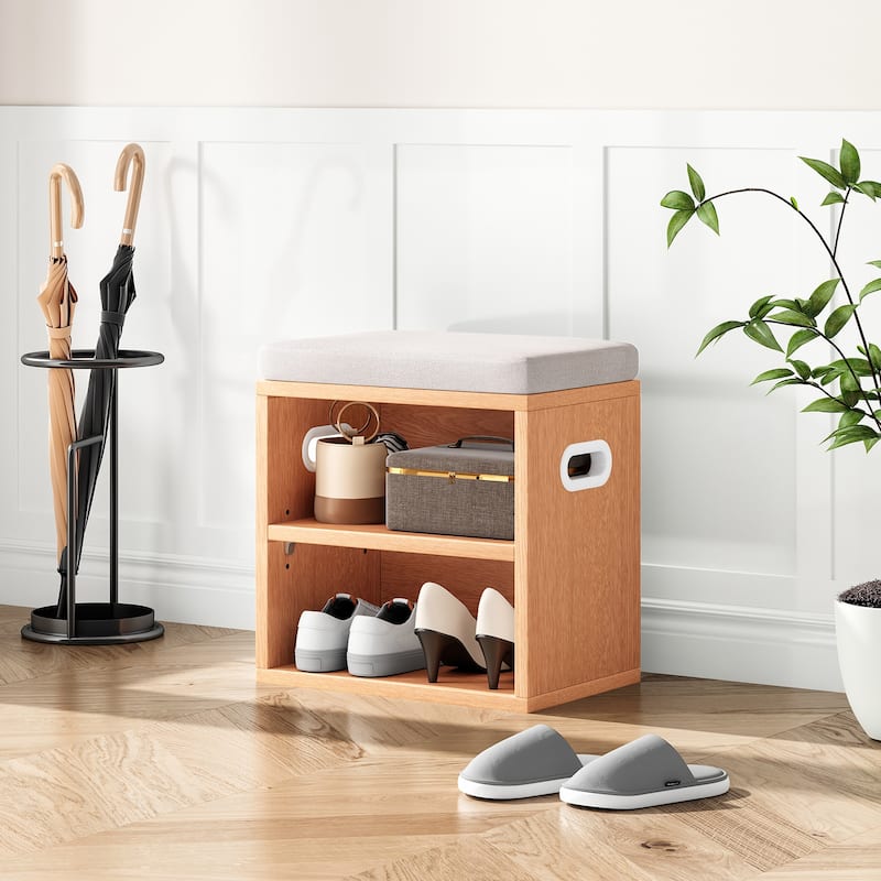 Small Shoe Bench for Entryway with Cushion Shoe Bench with Storage and Seating, Seat Entryway Shoe Rack, Entryway