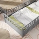 preview thumbnail 10 of 11, Grey Twin Size Pine Wood Floor Bed with Full-Length Guardrail and Door