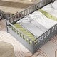 preview thumbnail 10 of 11, Grey Twin Size Pine Wood Floor Bed with Full-length Guardrail and Door for Kids, Adults