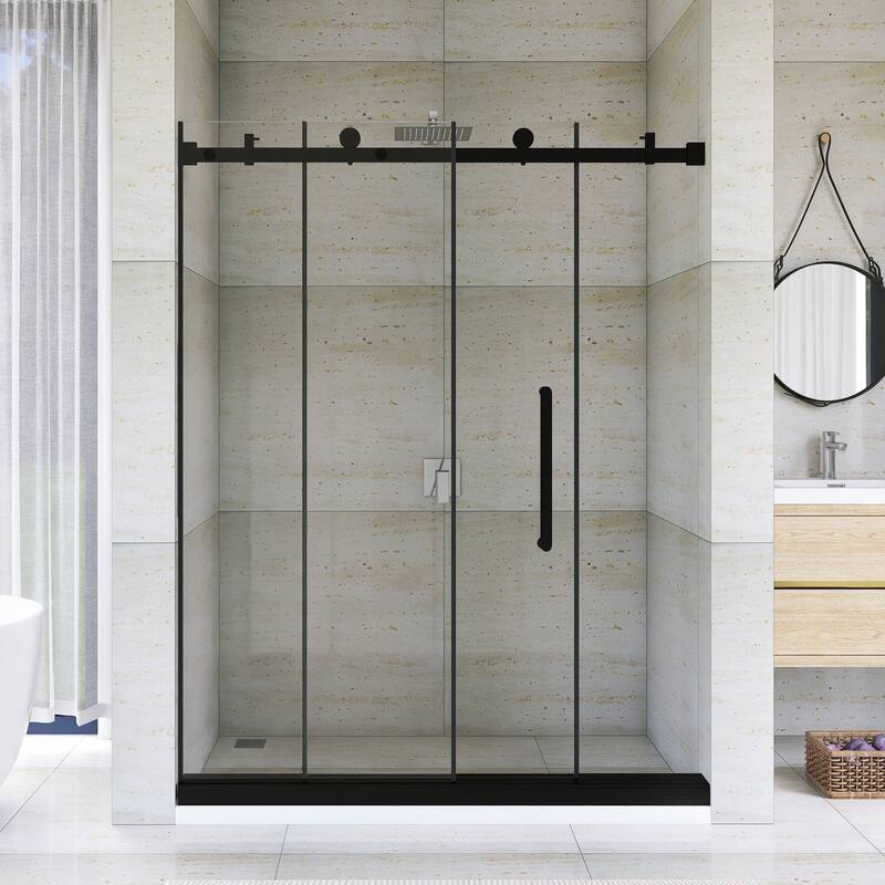 60" x 76" Sliding Frameless Shower Door - 60'' x 0.38'' x 76''