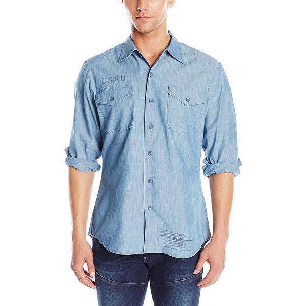 Shop G Star Raw Denim Shirt X Large Xl Blue Gsrd Graphic Hold