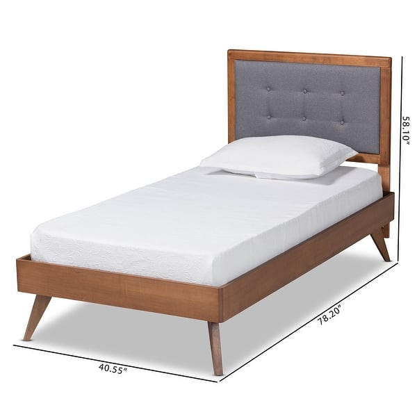 dimension image slide 1 of 3, Alida Mid-Century Modern Twin Size Platform Bed