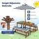 preview thumbnail 9 of 19, Kids Picnic Table and Bench Set with Cushions and Height Adjustable Umbrella - 35" x 17.5" x 20"