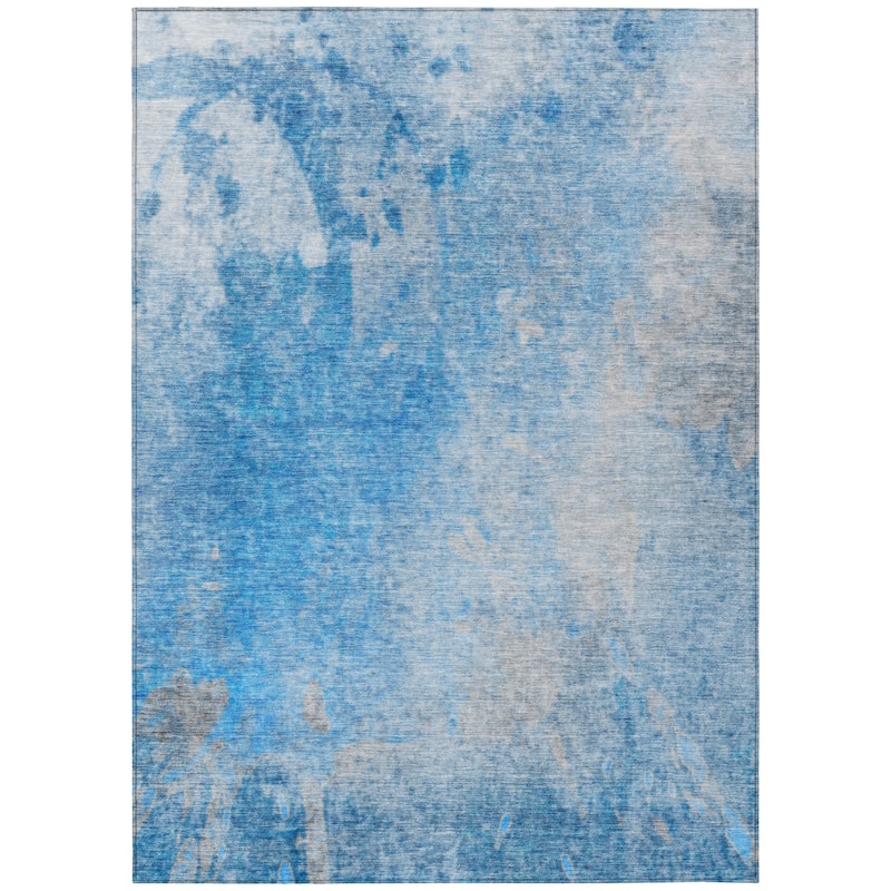 Machine Washable Indoor/ Outdoor Abstract Solid Chantille Rug