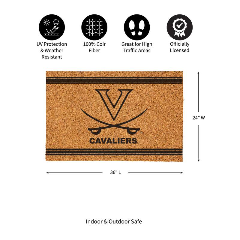 University of Virginia Monochrome Indoor/Outdoor Coir Door Mat