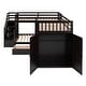 preview thumbnail 31 of 58, 3 IN 1Twin-Twin over Full L-Shaped Bunk Bed With 3 Drawers, Portable Desk and Wardrobe