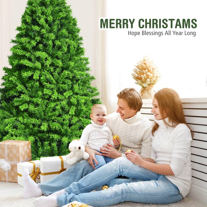 Gymax 4.5/6.5/7.5 FT Verdant Artificial Christmas Tree Hinged Green - See Details