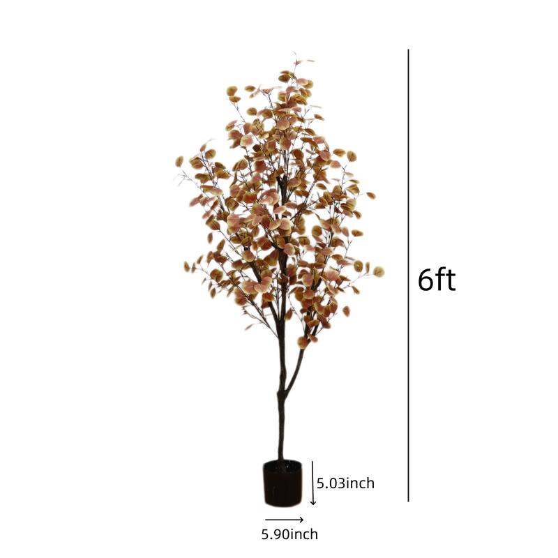 Artificial Eucalyptus Tree, Realistic Fall Eucalyptus Leaves Stems Autumn Fall Leaves Faux Tree Decorations