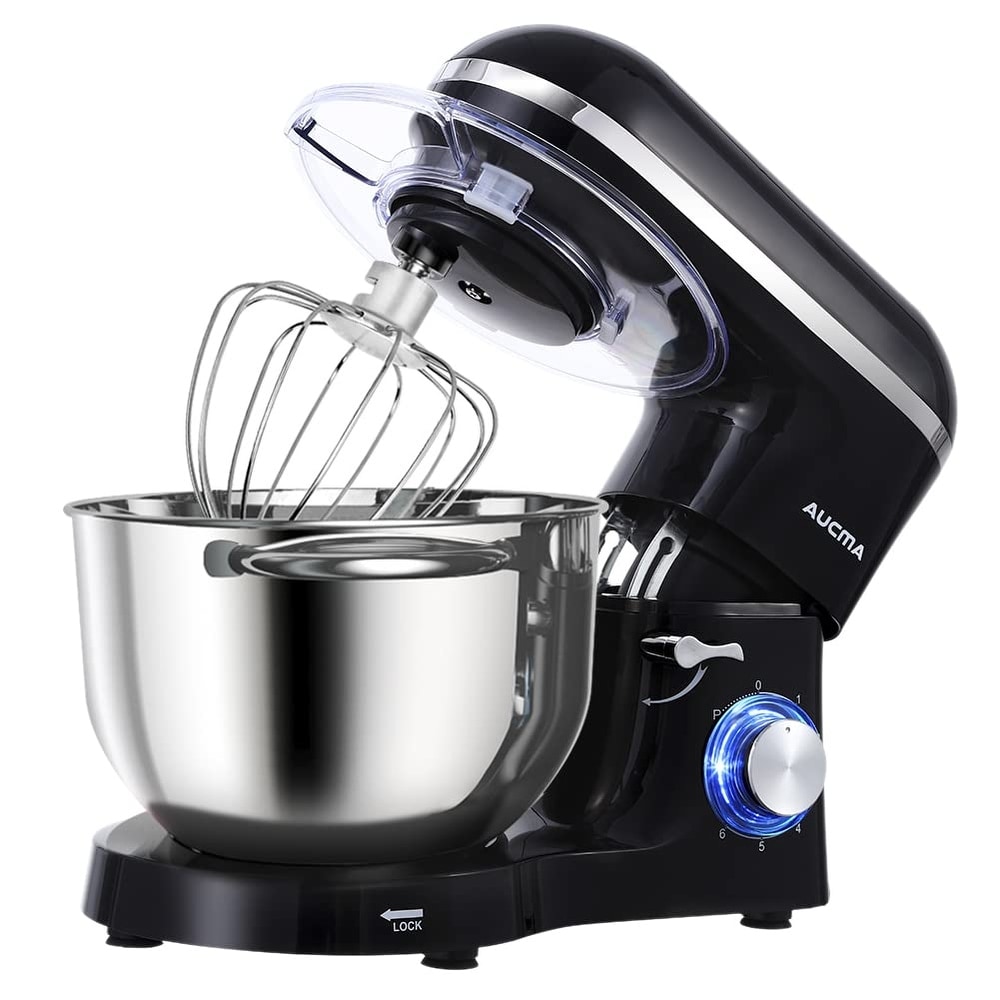 New Upgrade Food Mixer, 5.8 QT Electric Kitchen Mixer, 660W 6-Speed Mixers  Kitchen Electric Stand Mixer with Dishwasher-Safe Stainless Steel Bowl,  Blender Dough Hook, Whisk for Daily Use 