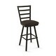 preview thumbnail 2 of 9, Amisco Century Swivel Counter and Bar Stool Dark Brown Grey Polyester / Brown Gun Metal Finish - Bar height