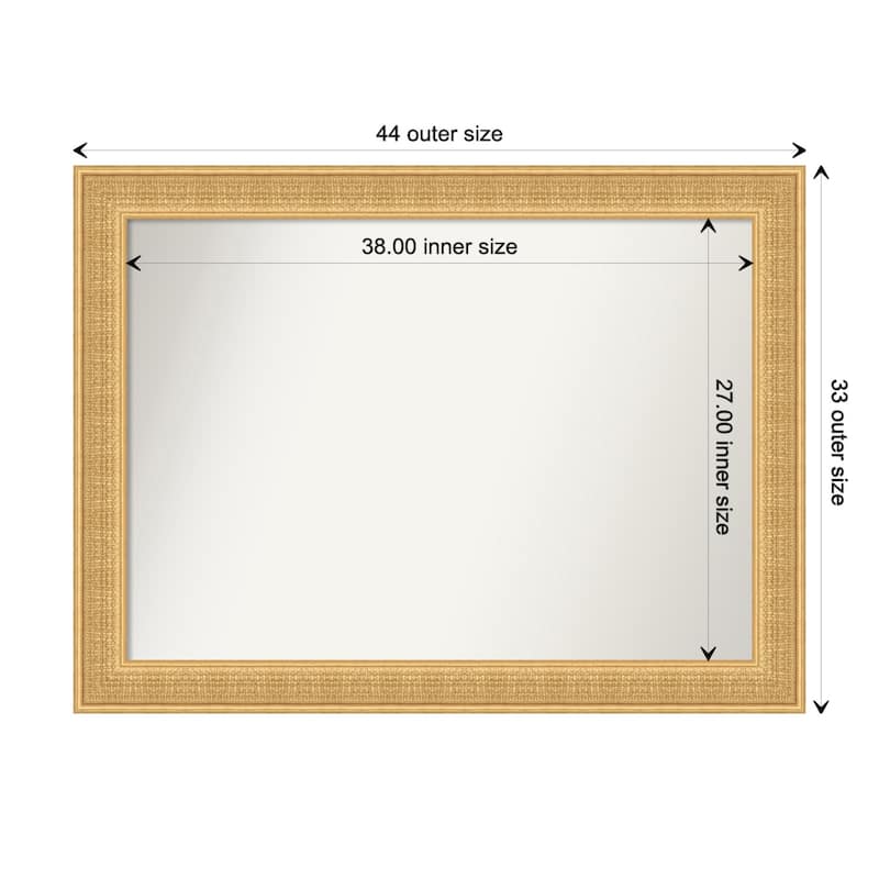 Trellis Non-Beveled Wood Framed Wall Mirror - Trellis Gold - Glass Size 38x27
