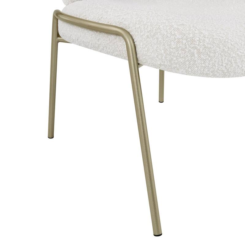 Spruce & Spring Cloud-Shaped Armless Modern Teddy Dining Chair with Champagne Gold Legs