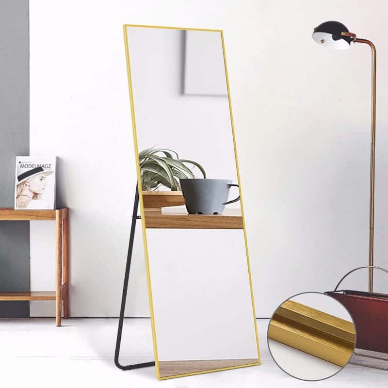 Dovelina Modern Full Length Floor Mirror - Freestanding Vanity Mirror for Bathroom or Living Space