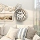 preview thumbnail 7 of 16, White Metal Distressed Pocket Watch Inspired Decorative Wall Clock with Black Accents