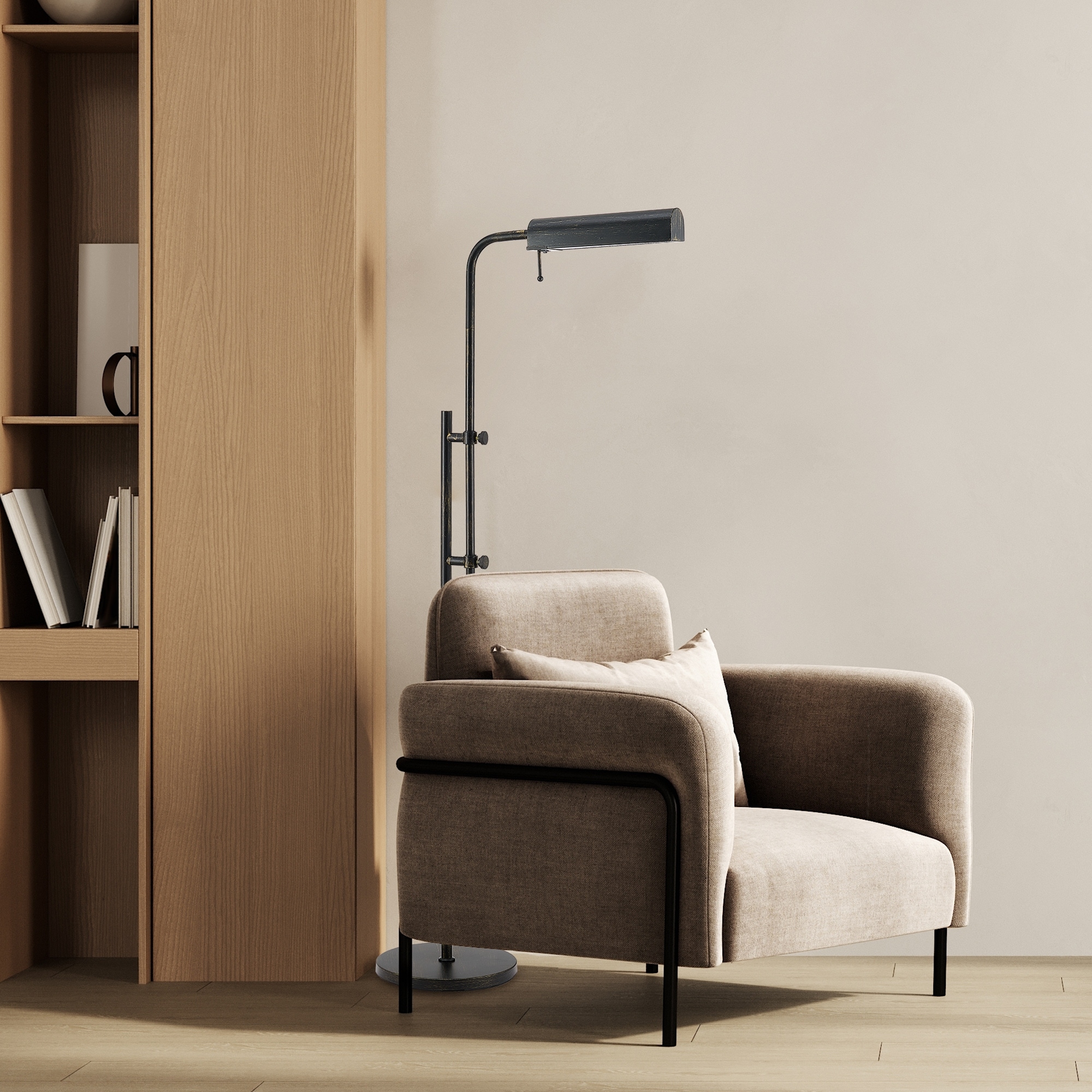 62.5 in. Industrial 1-Light 3CCT LED Pharmacy Floor Lamp for Living Room with Metal Shade