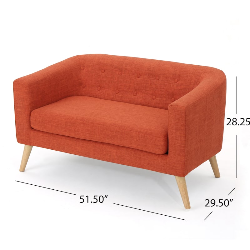 Bridie Mid-Century Fabric Loveseat by Christopher Knight Home