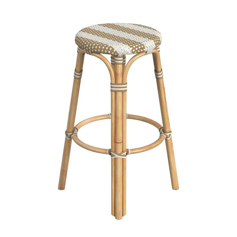 Tobias Rattan Round Bar Stool