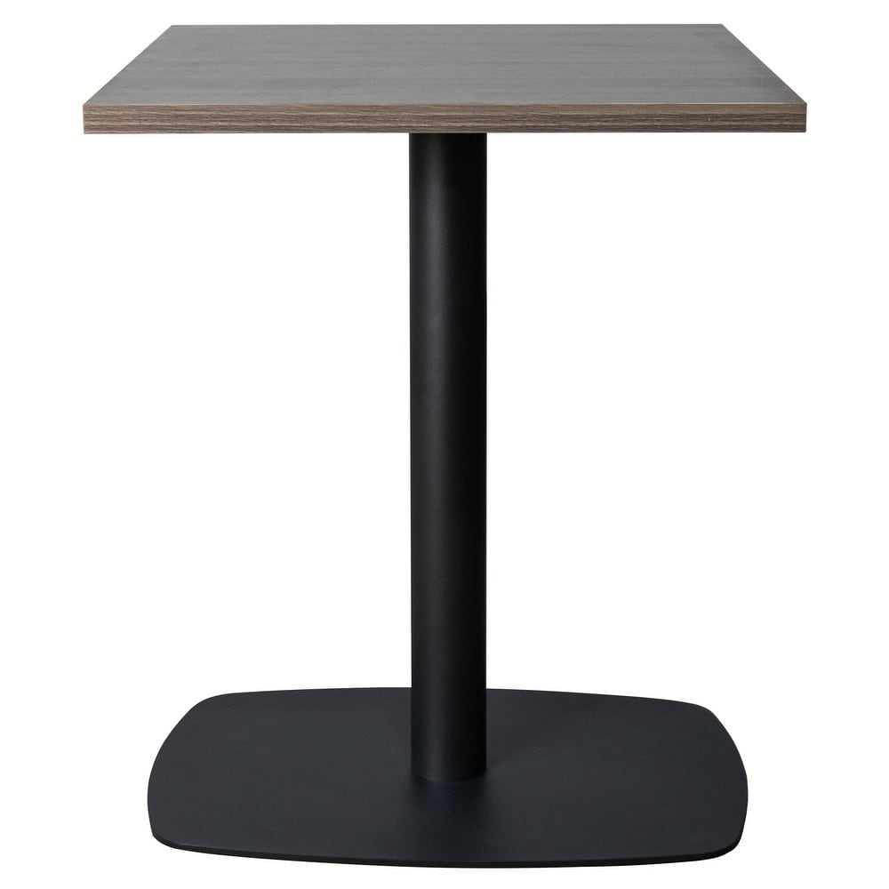 Vail Square Dining Table with 24 in. MDF Tabletop in Black Stainless Steel Square Base Accent Kitchen Table
