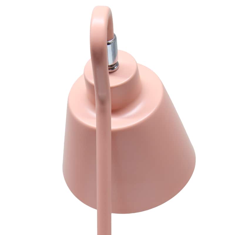 Metal Desk Lamp with Looped Arm and Adjustable Cone Shade